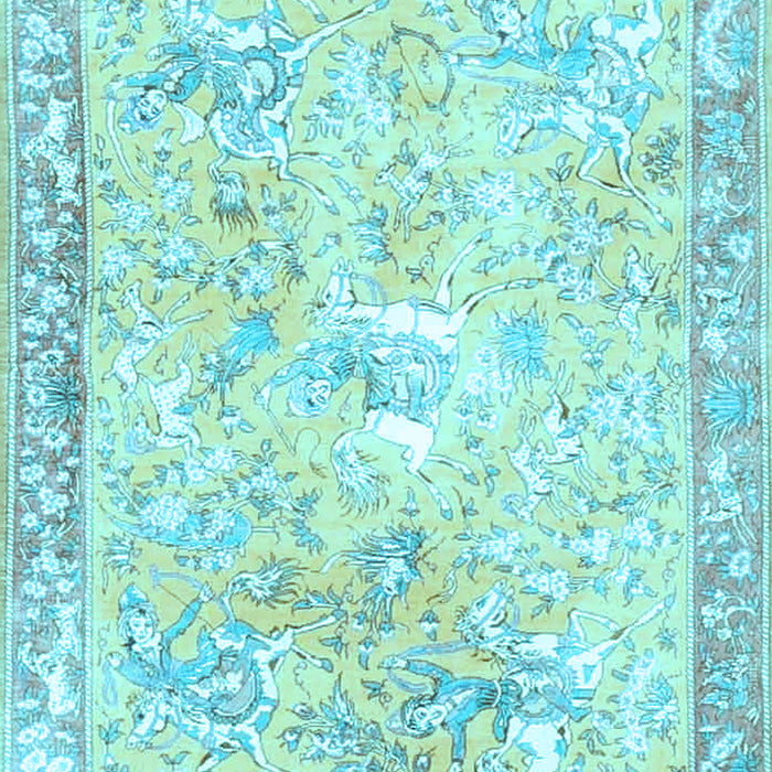 Animal Light Blue Traditional Rug, tr4682lblu