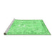 Sideview of Machine Washable Animal Emerald Green Traditional Area Rugs, wshtr4682emgrn