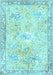 Machine Washable Animal Light Blue Traditional Rug, wshtr4682lblu