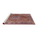 Sideview of Machine Washable Traditional Brown Red Rug, wshtr4683