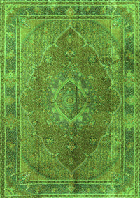 Medallion Green Traditional Rug, tr4683grn