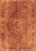 Medallion Orange Traditional Rug, tr4683org