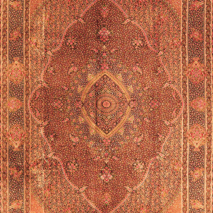 Medallion Orange Traditional Rug, tr4683org