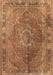 Medallion Brown Traditional Rug, tr4683brn