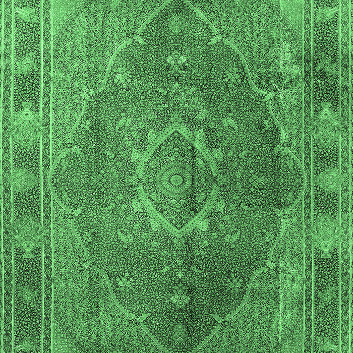 Medallion Emerald Green Traditional Rug, tr4683emgrn