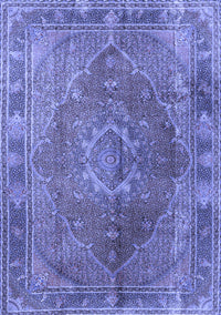 Medallion Blue Traditional Rug, tr4683blu