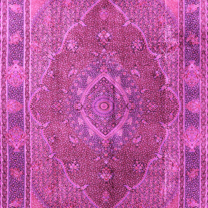 Machine Washable Medallion Pink Traditional Rug, wshtr4683pnk