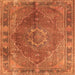 Serging Thickness of Medallion Orange Traditional Rug, tr4683org