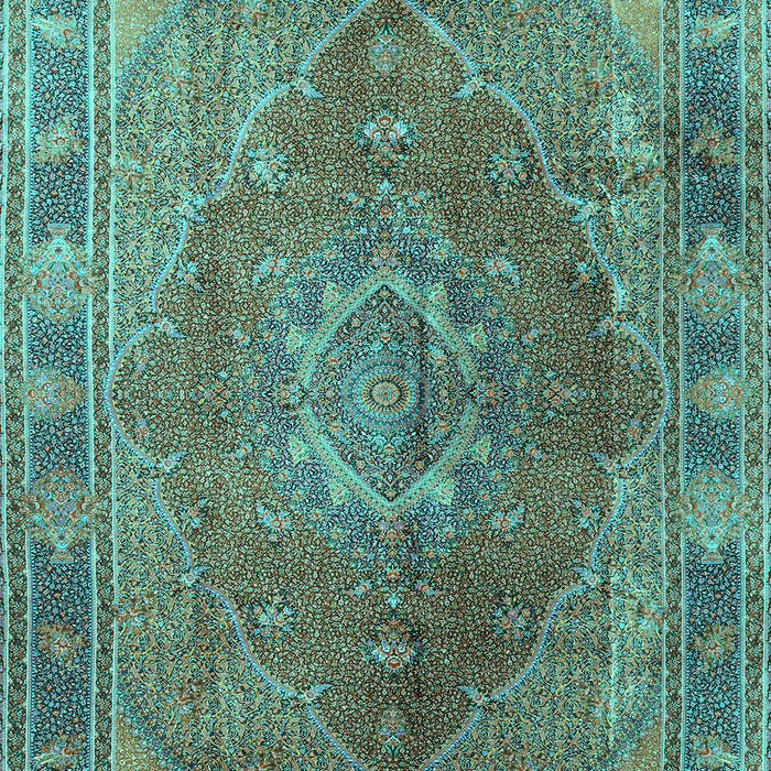 Medallion Turquoise Traditional Rug, tr4683turq