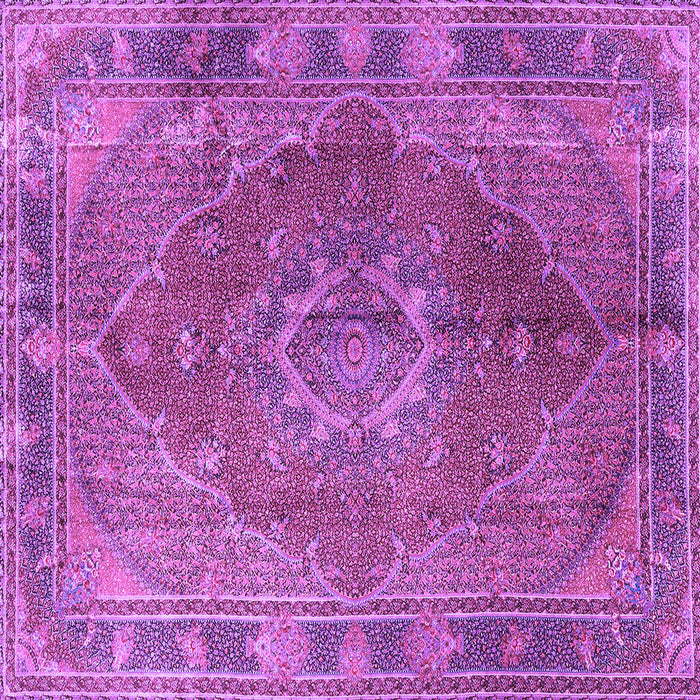 Square Machine Washable Medallion Purple Traditional Area Rugs, wshtr4683pur