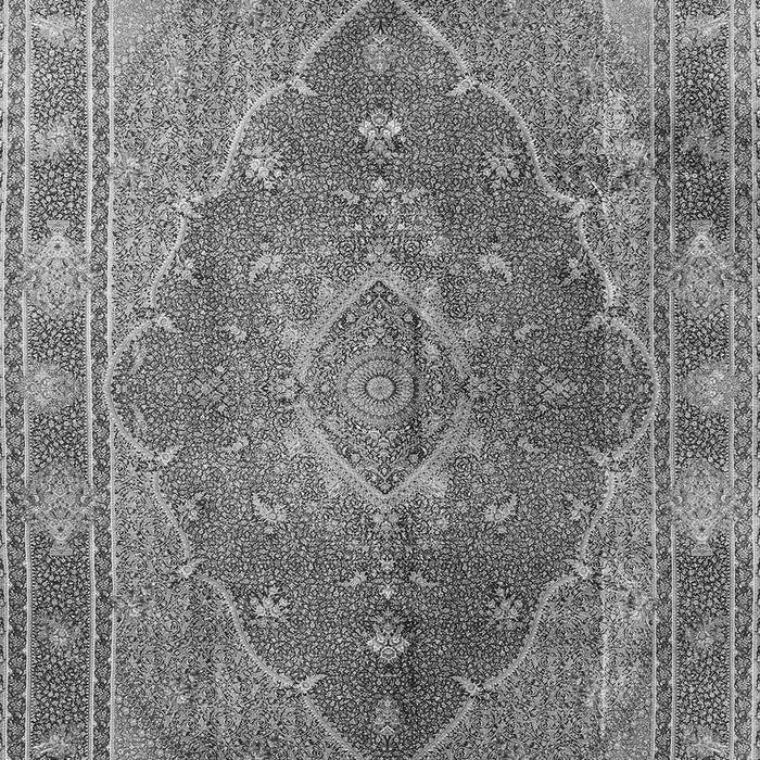 Serging Thickness of Machine Washable Medallion Gray Traditional Rug, wshtr4683gry