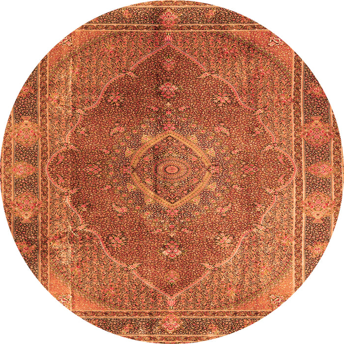 Square Medallion Orange Traditional Rug, tr4683org