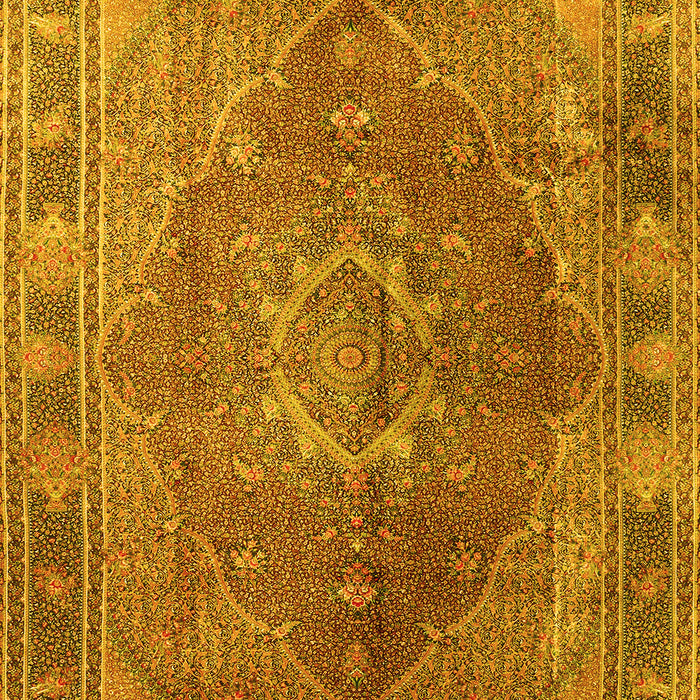 Medallion Yellow Traditional Rug, tr4683yw