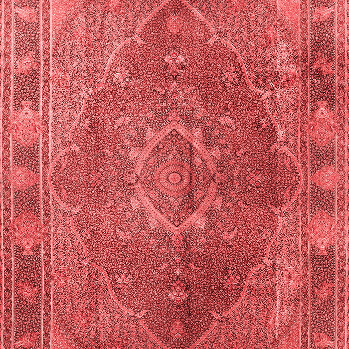 Machine Washable Medallion Red Traditional Rug, wshtr4683red