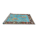 Sideview of Machine Washable Traditional Dark Almond Brown Rug, wshtr4684