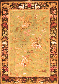 Animal Orange Traditional Rug, tr4684org