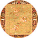 Square Animal Orange Traditional Rug, tr4684org