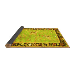 Sideview of Animal Yellow Traditional Rug, tr4684yw