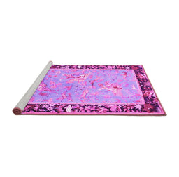 Sideview of Machine Washable Animal Pink Traditional Rug, wshtr4684pnk