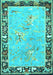 Machine Washable Animal Turquoise Traditional Area Rugs, wshtr4684turq