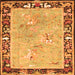 Serging Thickness of Animal Orange Traditional Rug, tr4684org