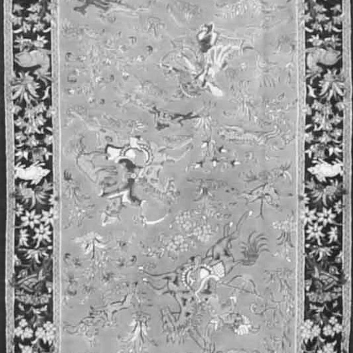Serging Thickness of Machine Washable Animal Gray Traditional Rug, wshtr4684gry