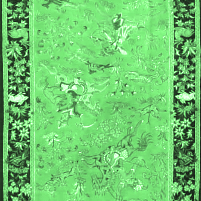 Animal Emerald Green Traditional Rug, tr4684emgrn