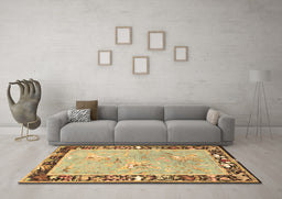 Machine Washable Animal Brown Traditional Rug in a Living Room,, wshtr4684brn