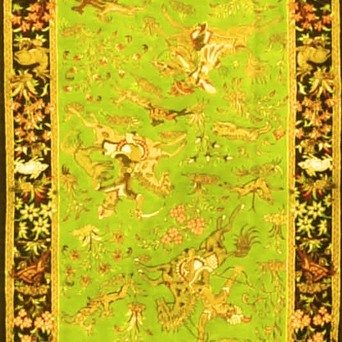 Animal Yellow Traditional Rug, tr4684yw