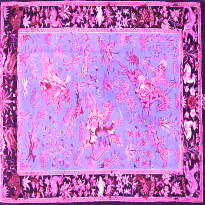 Square Machine Washable Animal Pink Traditional Rug, wshtr4684pnk