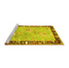 Sideview of Machine Washable Animal Yellow Traditional Rug, wshtr4684yw