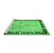 Sideview of Machine Washable Animal Emerald Green Traditional Area Rugs, wshtr4684emgrn