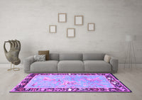 Machine Washable Animal Purple Traditional Rug, wshtr4684pur