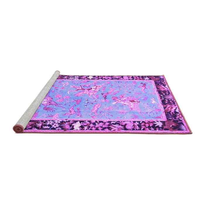 Sideview of Machine Washable Animal Purple Traditional Area Rugs, wshtr4684pur