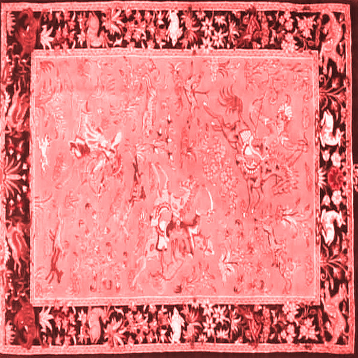 Animal Red Traditional Rug, tr4684red