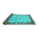 Sideview of Animal Turquoise Traditional Rug, tr4684turq