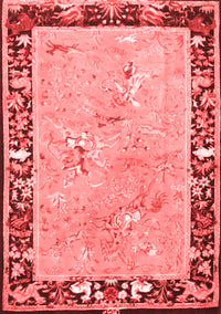 Animal Red Traditional Rug, tr4684red