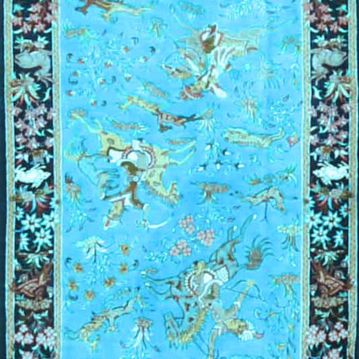 Animal Light Blue Traditional Rug, tr4684lblu