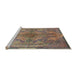 Sideview of Machine Washable Traditional Chestnut Brown Rug, wshtr4685