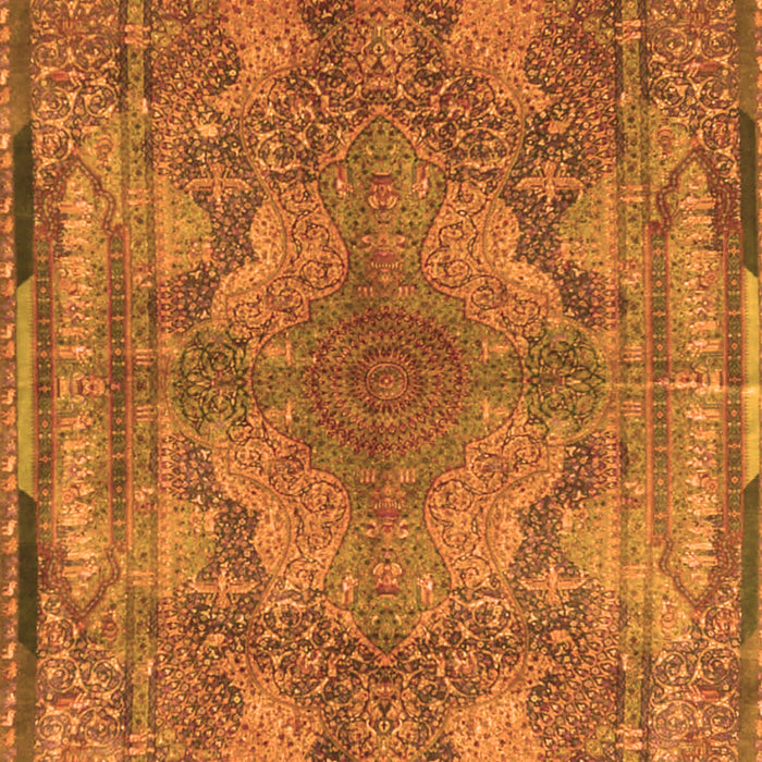Serging Thickness of Machine Washable Medallion Orange Traditional Area Rugs, wshtr4685org