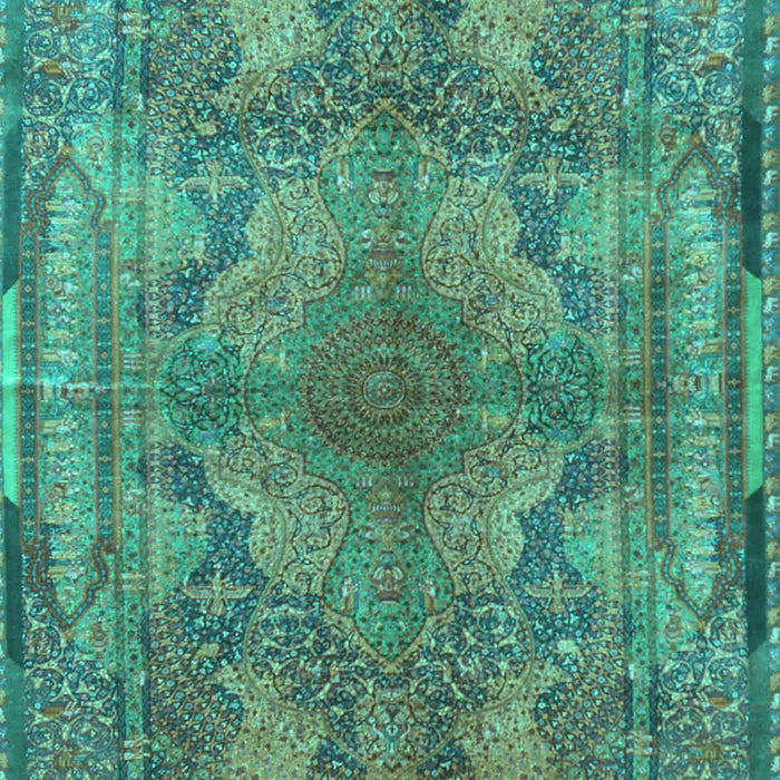 Medallion Turquoise Traditional Rug, tr4685turq