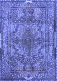 Medallion Blue Traditional Rug, tr4685blu