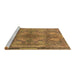 Sideview of Machine Washable Medallion Brown Traditional Rug, wshtr4685brn