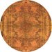 Square Medallion Orange Traditional Rug, tr4685org