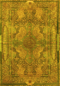 Medallion Yellow Traditional Rug, tr4685yw