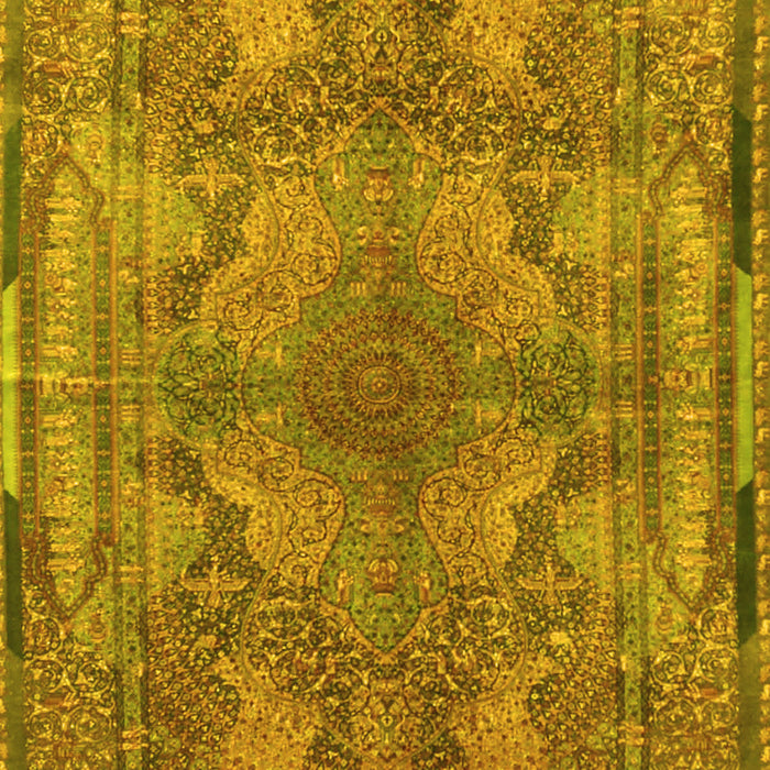 Medallion Yellow Traditional Rug, tr4685yw