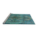 Sideview of Machine Washable Medallion Light Blue Traditional Rug, wshtr4685lblu