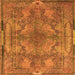 Serging Thickness of Medallion Orange Traditional Rug, tr4685org