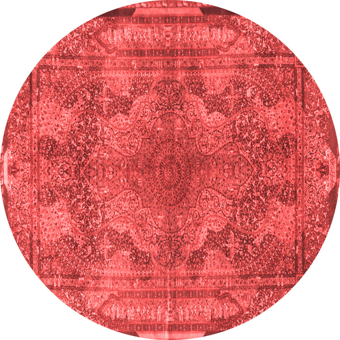 Machine Washable Medallion Red Traditional Rug, wshtr4685red