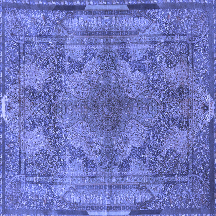 Square Medallion Blue Traditional Rug, tr4685blu
